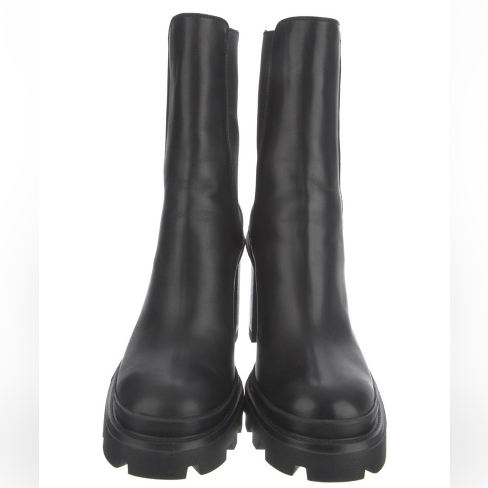 Tod’s Chelsea block heel boots booties leather black size 9.5 - Picture 3 of 9